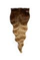 Mocha Toffee Ombre - Volumizer 16" Silk Seamless Clip In Human Hair Extensions 50g | Foxy Locks